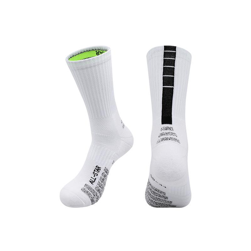 Atmungsaktive rutschfeste Frottee-Unterseite Mittelhohe Basketballsocken für Erwachsene - Schweißableitend & Geruchshemmend