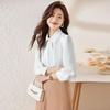 Troloman Women's Elegant Bow Tie Long Sleeve Blouse