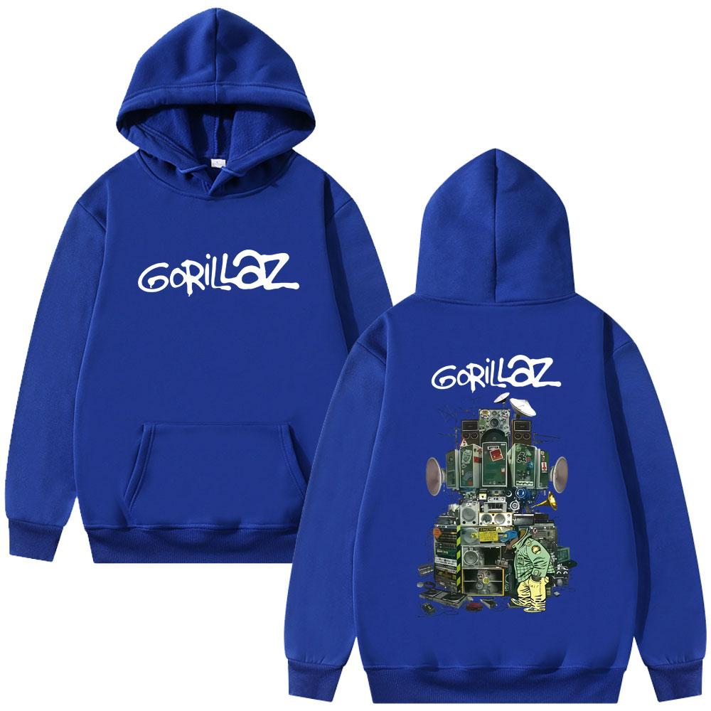Gorillaz Graphic Print Hoodie Men Women Hip Hop Rock Fashion Music Streetwear Male Casual High Quality Fleece Hoodies