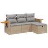 4 Piece Garden Sofa Set with Cushions Beige Mix Poly Rattan