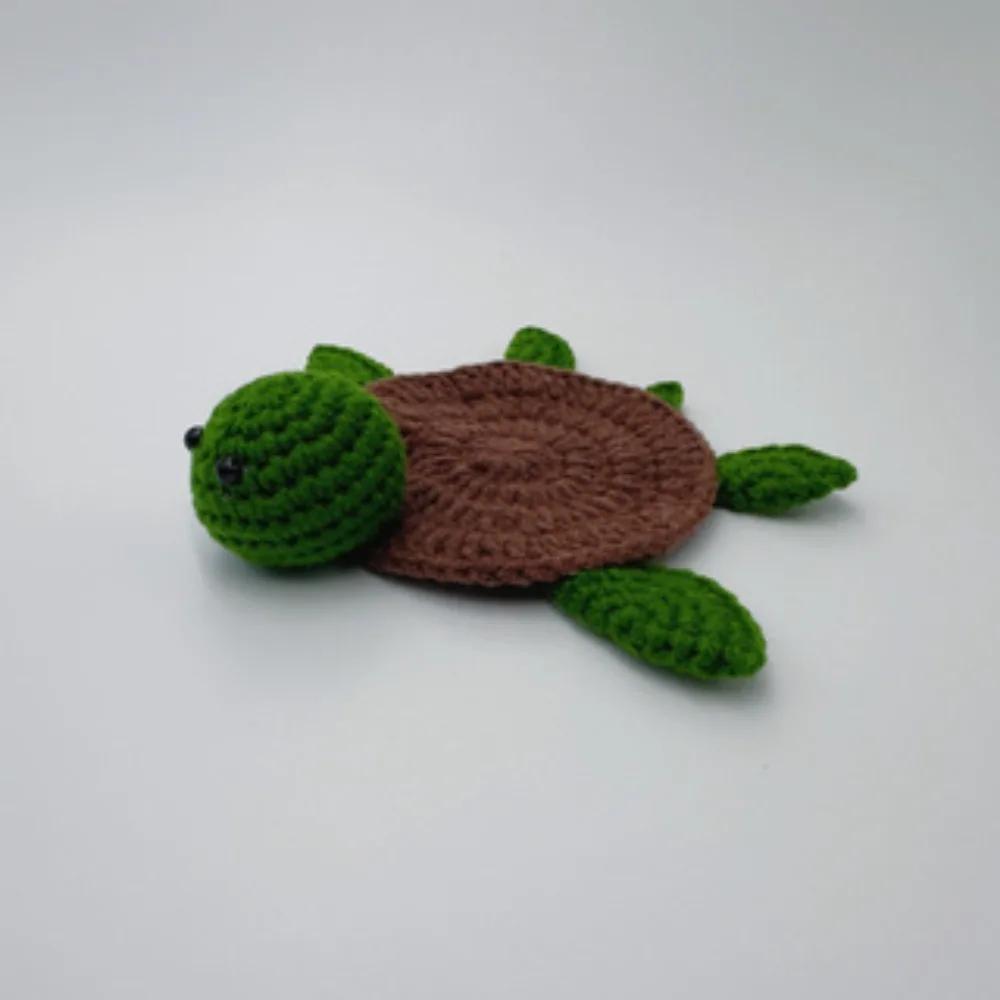 

Turtle Shape Coaster Set - Heat Resistant Knitted Cup Holders with Insulated Base, Cute Animal Tea Cup Mats for Table Protection