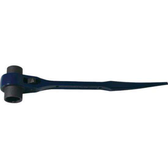 TOP Industrial Short Ratchet Curved Made In Japan (TOP) Wrench, 17x19mm, Sinus, Blue, RM-17x19S, Tsubame-Sanjo,