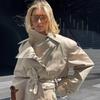 ZA Dames Mode Simpele Veelzijdige Korte Trenchcoat Jas met Riem