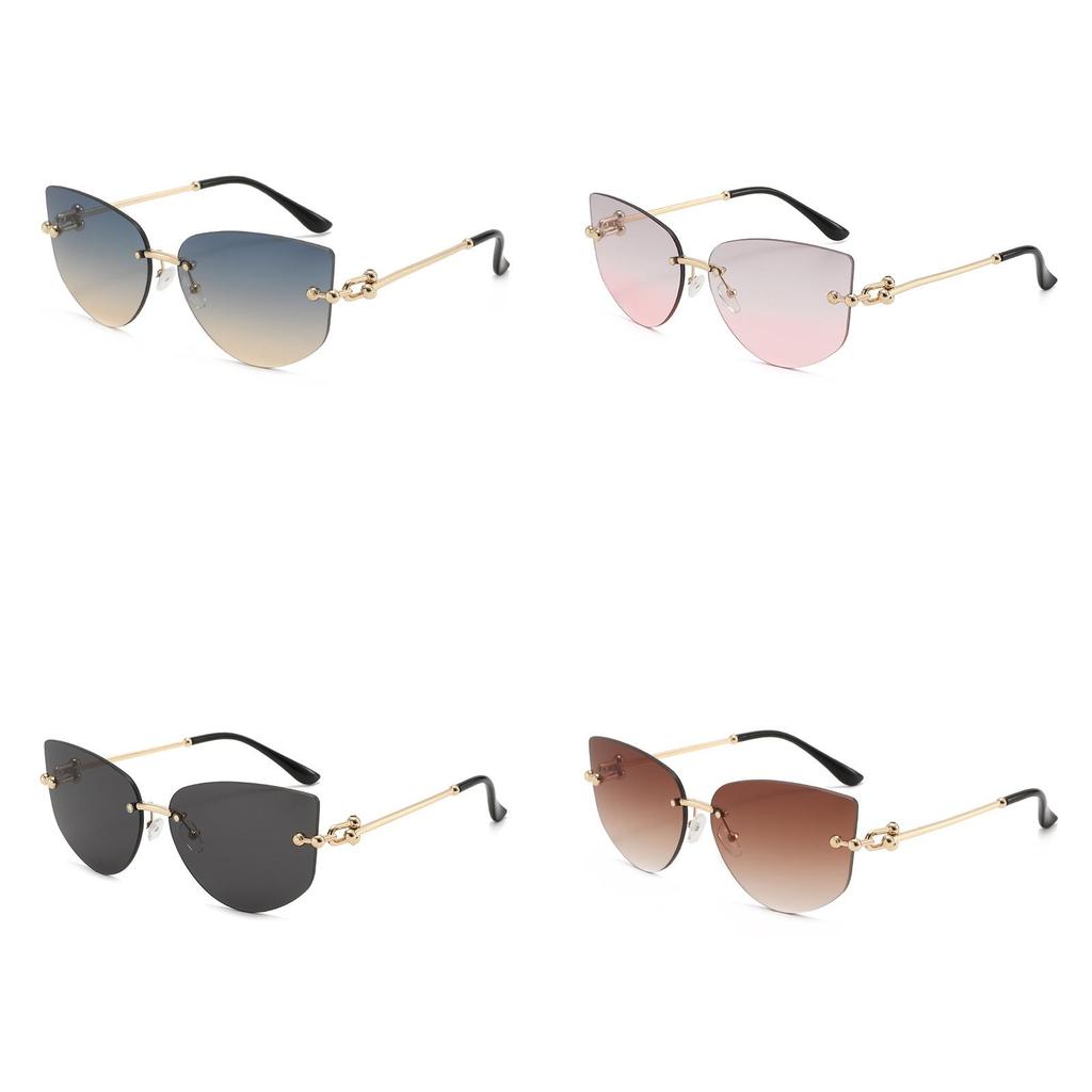 Fashion Geometric Unisex Frameless Square Sunglasses With Uv400 Protection For Outdoor Activities