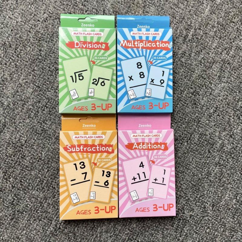 36pcs Auxiliary Learning Addition, Subtraction, Multiplication, Flash, Cognitive Card, School Teacher's Teaching Aids