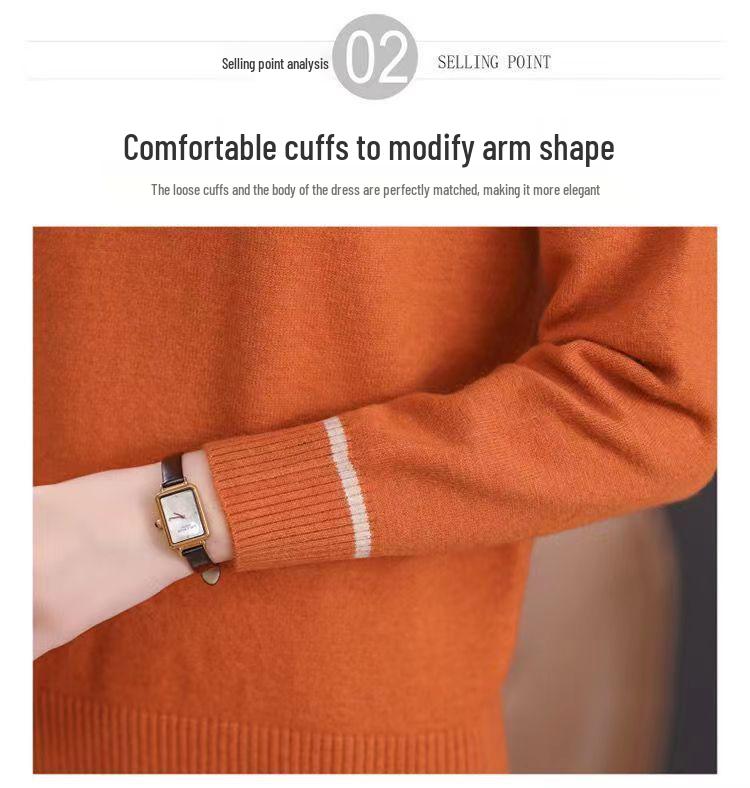 Nový stylový pletený svetr v barevných blocích - Dámský úzký top podzimní/zimní móda