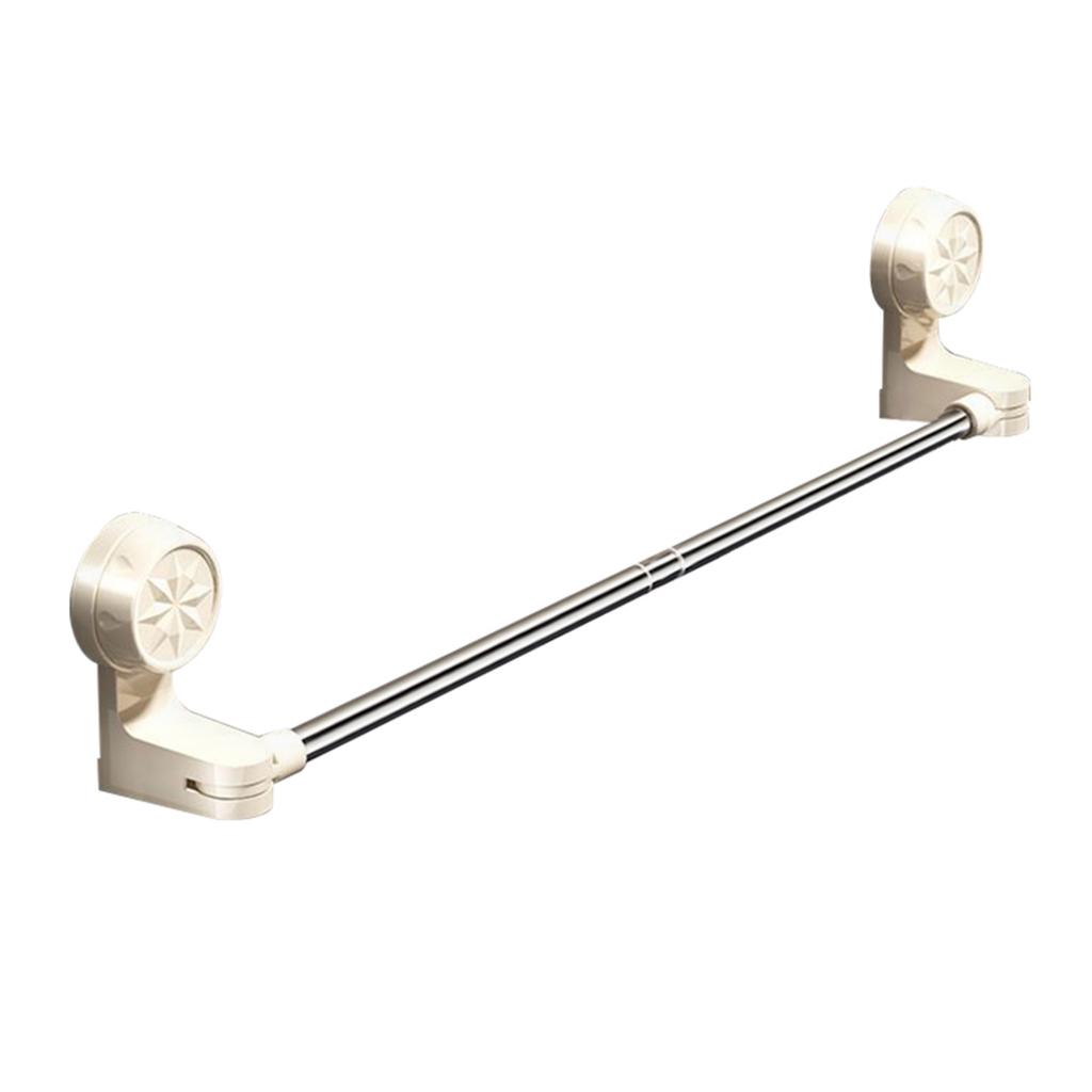 Stainless Steel Suction Cup Double Rod Towel Rack Damage-Free Wall Mounted Double Bar Bath Towel Rack For Wet Dry Towels