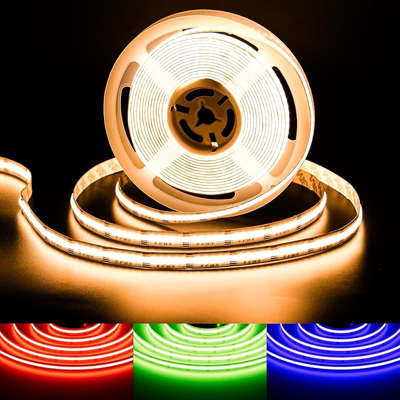 RGB WS2811 IC COB LED Strip Lights 18ft,DC12V Addressable Chasing Color RGB LED Lights,Multicolored Flexible Strips for Party, Decoration, Home DIY