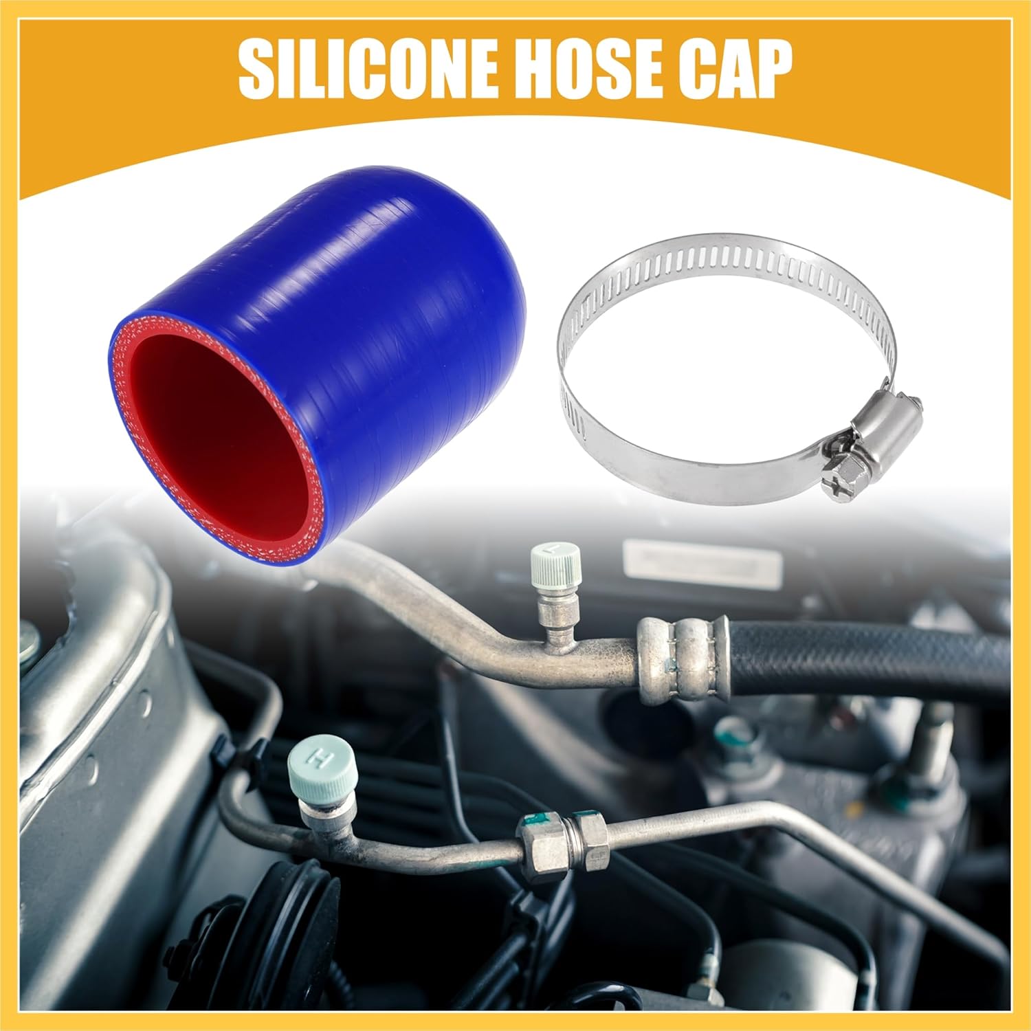 1 Set 48mm 1.89  ID Universal Silicone Hose Cap Intake Vacuum Hose End Plug - Car for Coolant Heater Bypass Vacuum Water Port - Silicone Blue Red