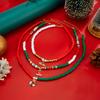 Salircon 2 Styles Trendy Christmas Handmade Beads Necklace Women Exquisite Party Jewelry Festival Santa Claus Polymer Clay Gift