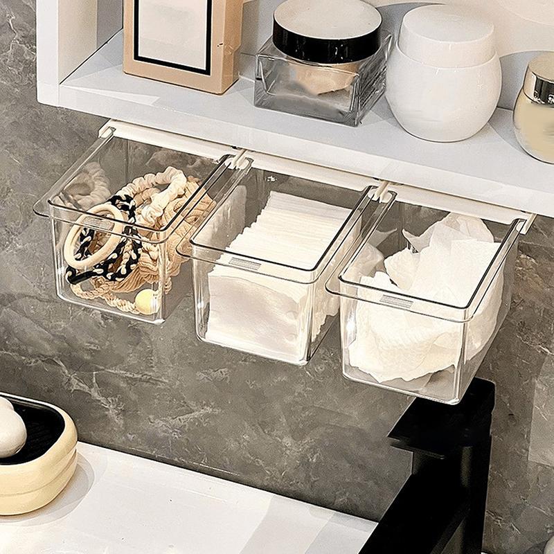Drawer-Type Storage Box Under Mirror Cabinet Transparent Cartoon Toilet Cotton Bathroom Cabinet Drawer-Type Shelf Jewelry Case