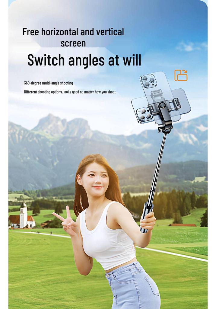 2025 Portable Selfie Stick Tripod with 360° Rotation for Phone and Live Streaming