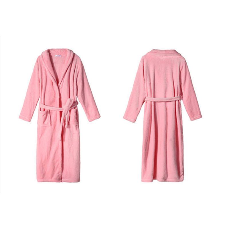 Kadın Sonbahar Kış Flanel Gecelik Elbise Kalın Uzun Mercan Polar Bornoz Gevşek Pijama Elbise Sıcak Uzun Kollu Pijama Dantel Up