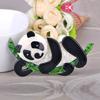 Blucome Cute Bamboo Panda Shape Brooches Pins Acrylic Gunblack Pin Jewelry For Girls Children Hats Scarf Accessories Daily Gifts
