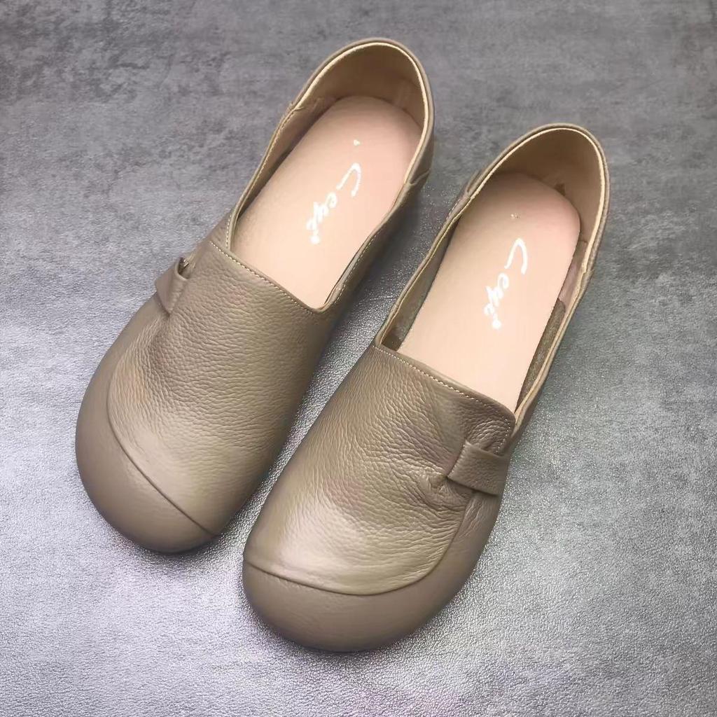 Flat Shoes 2025 Women's Single Shoes Soft Sole Soft Leather Comfortable Flat Shoes Women's Shoes