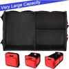 Large Collapsible Trunk Organizer with Multi Pockets, 3 Compartments Storage Organizer for Car, SUV, Minivan