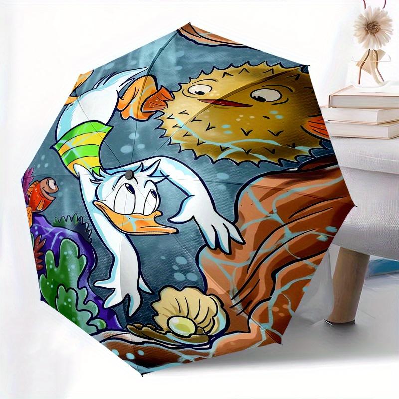 

Diving Donald Duck Cartoon Umbrella, Portable 3-Fold Compact Umbrella, Suitable for Camping, Hiking and Travel, Ideal Easter Birthday Gift f