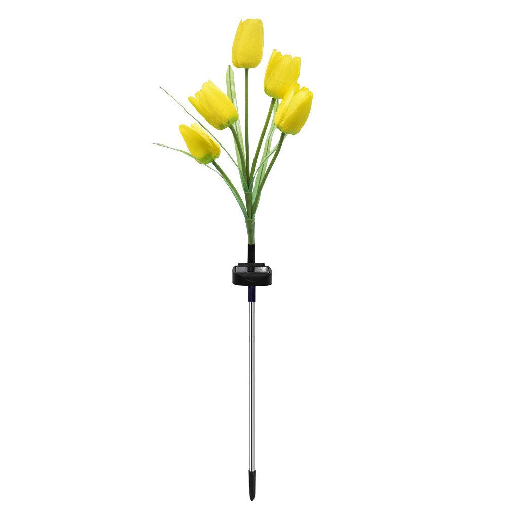 Solar Landscape Lights Outdoor Garden Lawn Lamp Tulips Pathway Flower for Outside