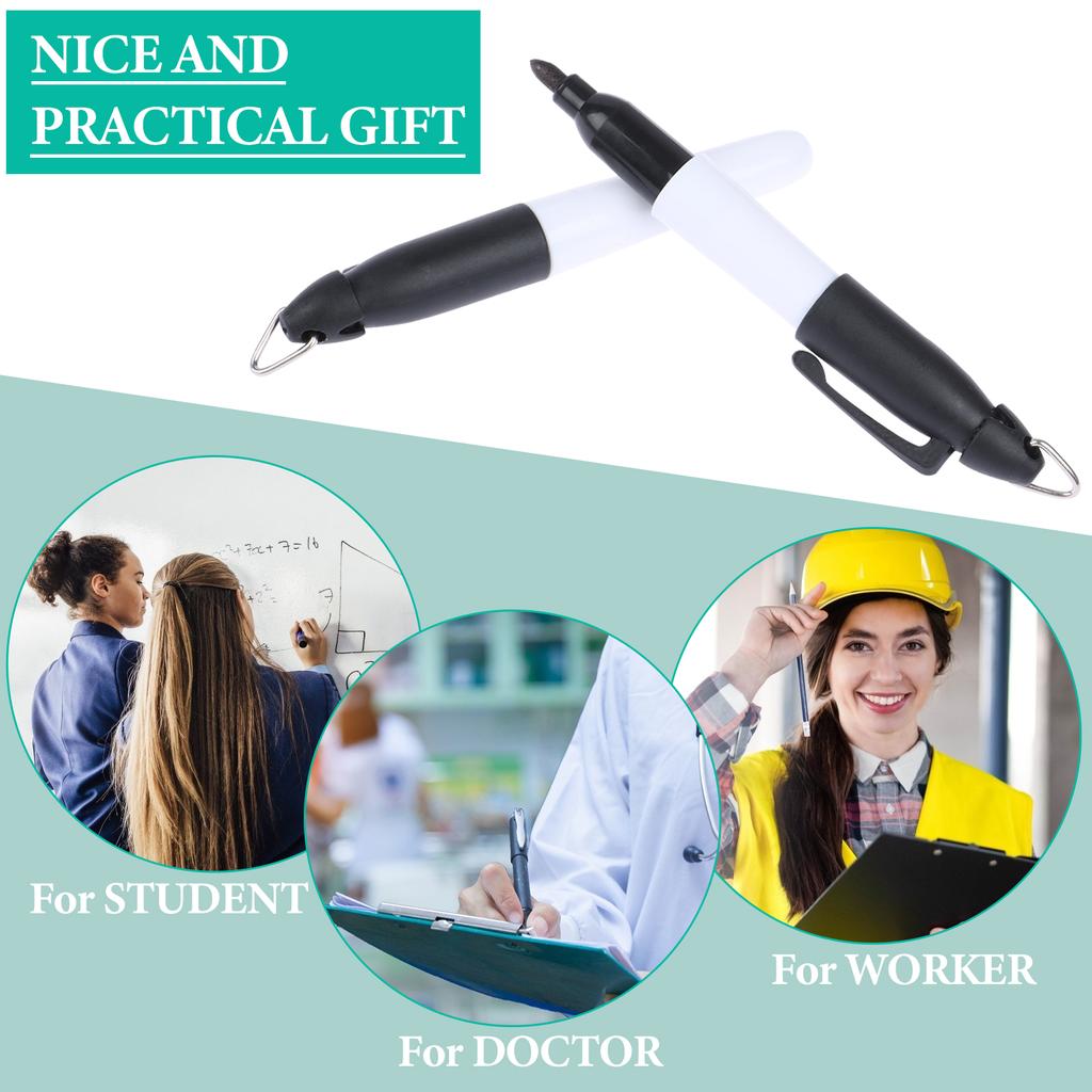 50 Pcs Mini Permanent Markers with Cap Clips Golf Ball Marker Pen Dry Erase Mark