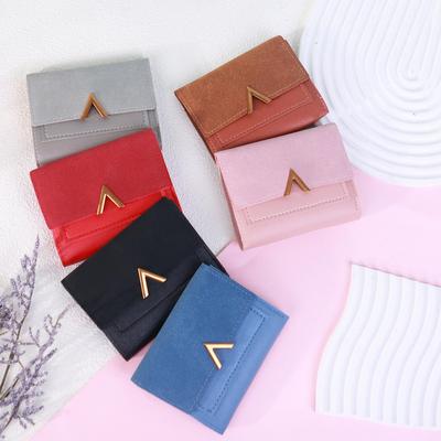 Ladies' PU Tri-fold Wallet: Simple Design, Multi-Card Holder, Coin Purse.