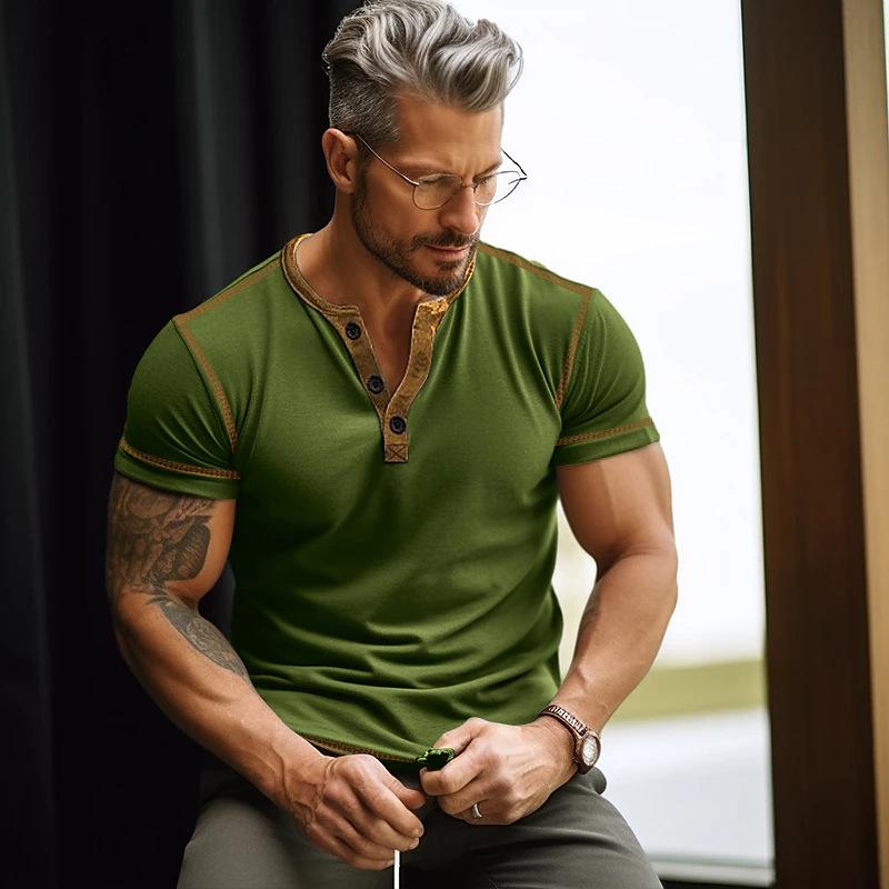 2024 Men's Solid Color Short-Sleeve Casual T-Shirt - Lightweight Summer Edition