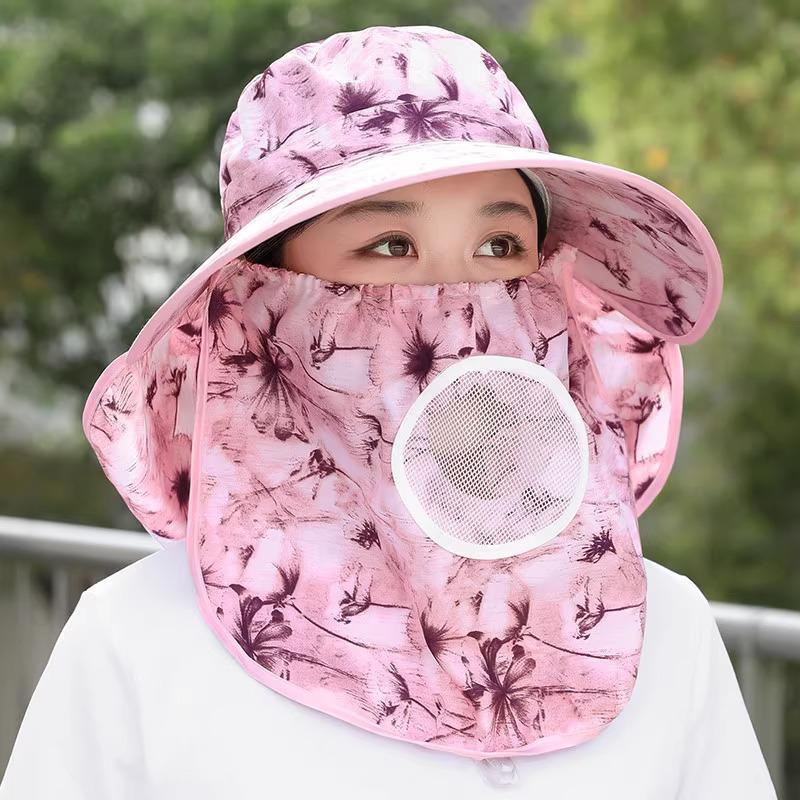 Women's Breathable Anti-UV Sun Hat with Large Brim, Face & Neck Protection - Perfect for Cycling, Outing, Tea Picking & Summer Activities