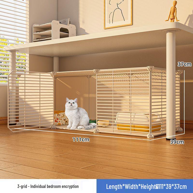 Indoor Cat Villa: Multi-Layer Winter Home & Toilet, Spacious Cabinet Bed