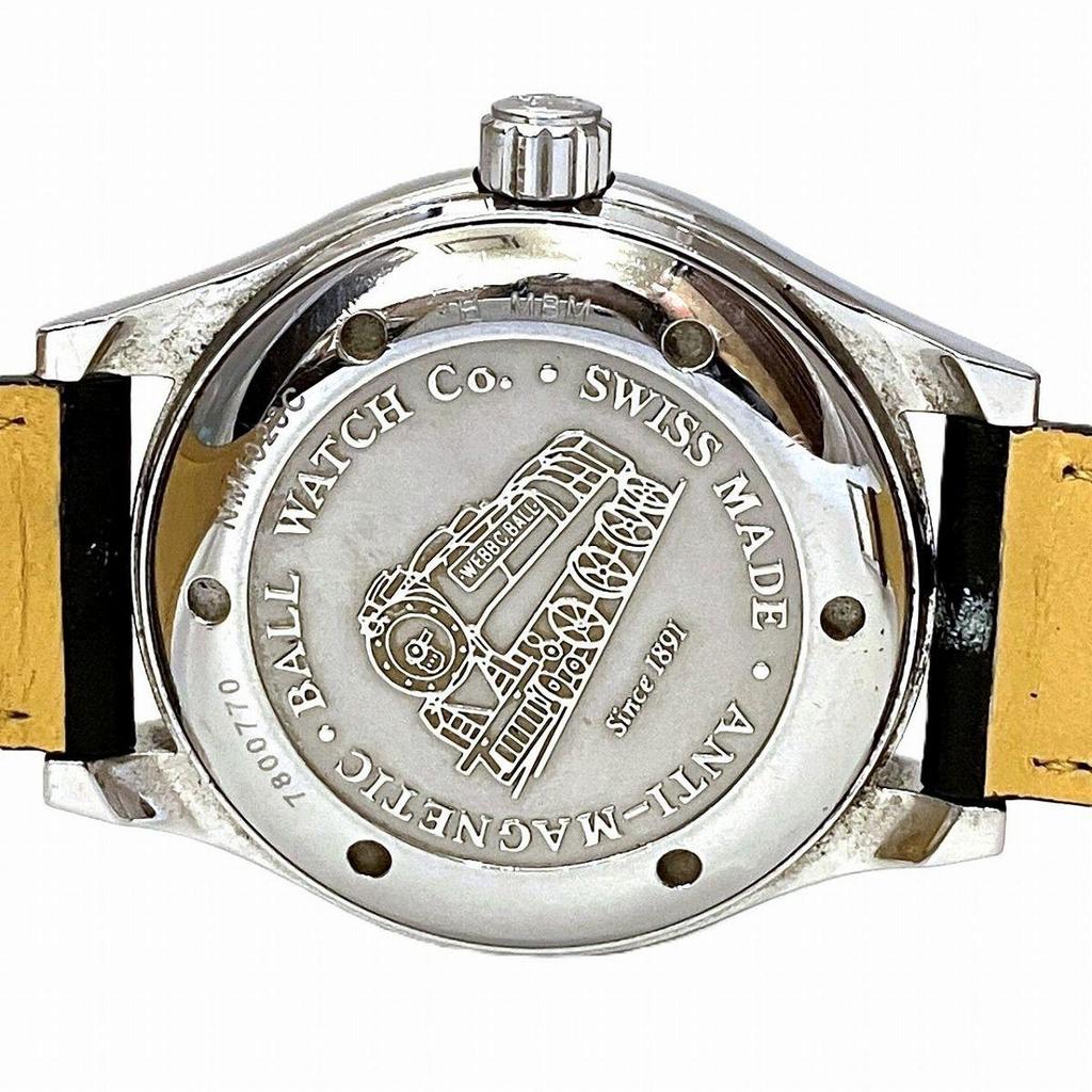 Used BALLWATCH Engineer 2 Watch Total Weight Approx. 71.2g SS Genuine Leather Automatic Winding White Dial NM1026C Men's