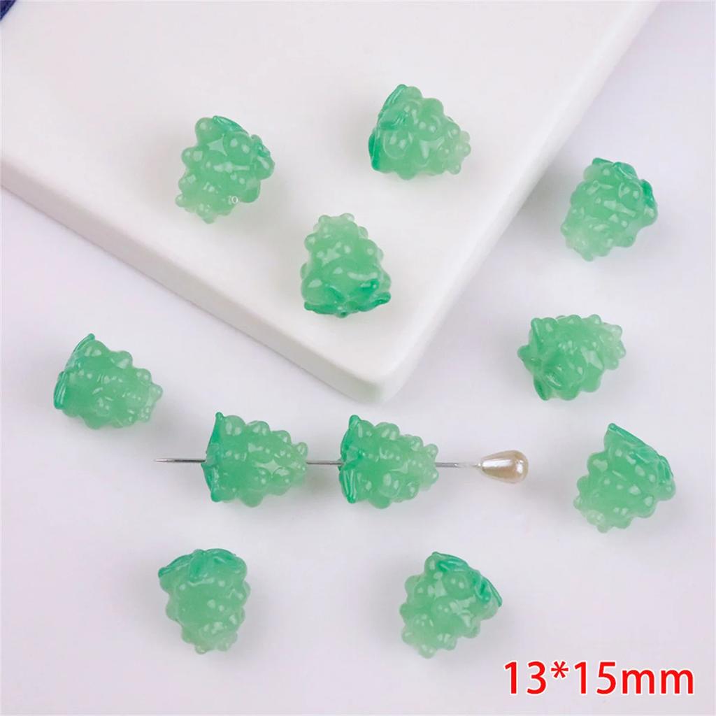 SG14 2Pcs Mini Cartoon Multicolored Cute Fruit Glass Beads Fruits Handmade Raspberries DIY Bracelet Earrings Trend Accessories