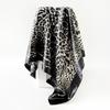 Headscarf, Faux Silk Satin Square Scarf, Leopard-print Scarf, 90cm Large Scarf