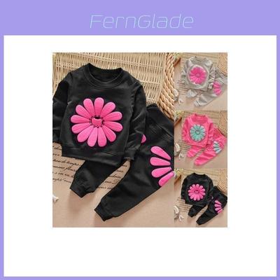 Adorable Toddler Kids Baby Girls Autumn Outfits With Cozy T-shirt Tops And Long Pants 2pcs Set