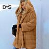 Veste d'hiver grande taille pour femme, manteau ample à capuche en fausse fourrure, manteau thermique en peluche à couches mi-longues pour le travail quotidien en extérieur