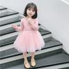 Abiti da ragazza primaverili e autunnali Maglieria a maniche lunghe per bambini Abiti da principessa in pizzo Tutu da festa per ragazze 1-7 anni