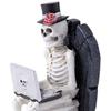 Creative Skeleton Ornament Funny Halloween Desktop Decoration Horror Theme Office Prank Props Gift for Programmers