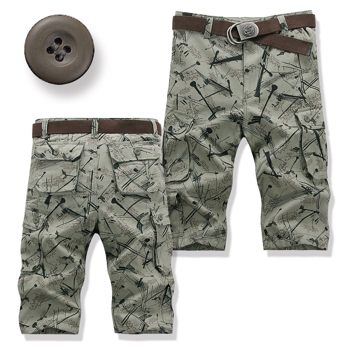 Super Select Heren Zomer Casual Losse Camouflage Werkkleding Shorts met Meerdere Zakken 38 (29 inches)