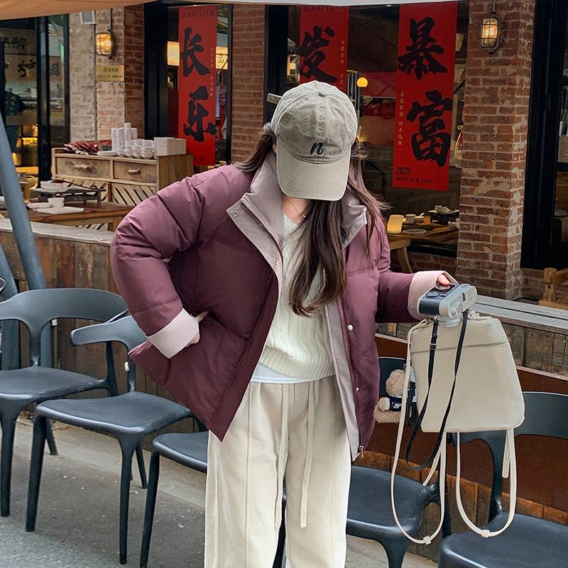 Autumn Winter Thicken Warm Parka Women Casual Solid Color Loose Short Jackets Outwear