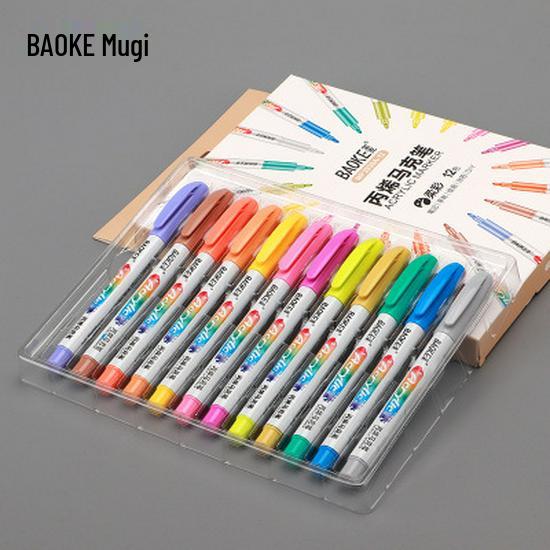 Set di Pennarelli Acrilici Impermeabili per Pittura Fai da Te - Pennarelli con Punta Morbida per Graffiti e Pittura a Mano
