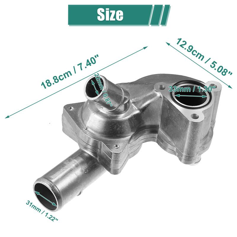 X Autohaux Aluminum Alloy Thermostat Assembly with Housing Sensor 5R3Z8592BA f for Ford for Mustang 4.0L 2005-2009 Accessories