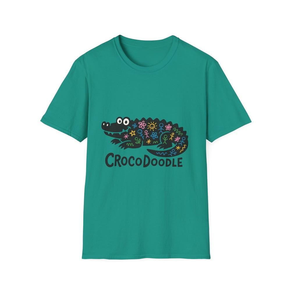 

Unisex Softstyle T-Shirt Goofy Crocodile Chalk Doodle Funny Cartoon Creature 3XL