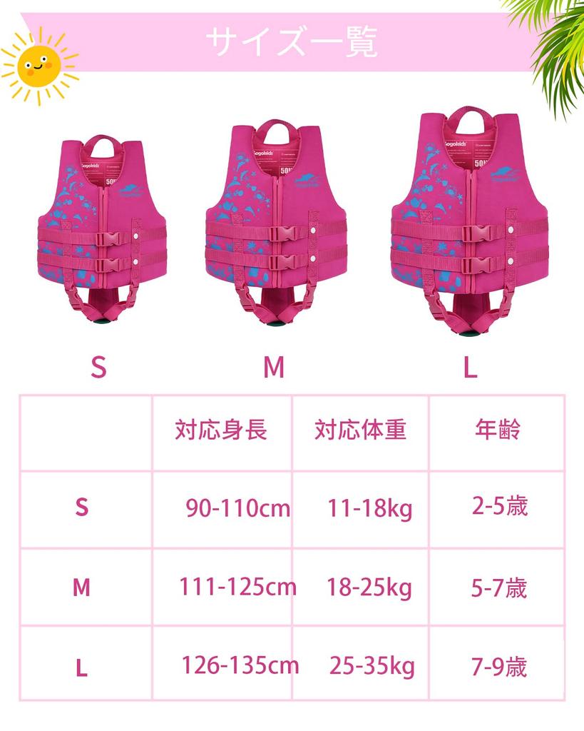 Gogokids Children's Life Jacket with Crotch Strap, Floating Vest, Kids' Buoyancy Support Swim Belt, for Fishing, River Play, and Water Play, Size L