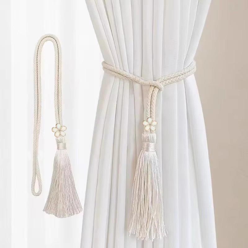 2pcs French Minimalist Style Creative Adjustable Curtain Straps Decorative Rope Curtain Buckle Multi-color Options