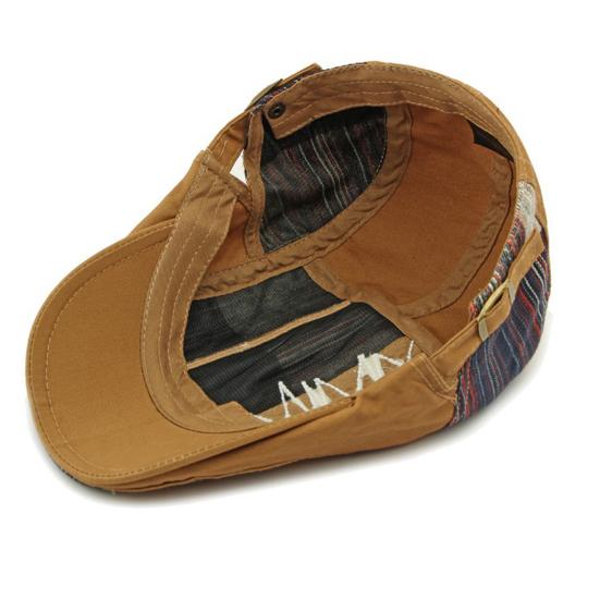 Newsboy Cap Retro Style Adjustable Fit Beret Hat Splicing Design Soft Breathable Sun Protection Hat Daily Wear