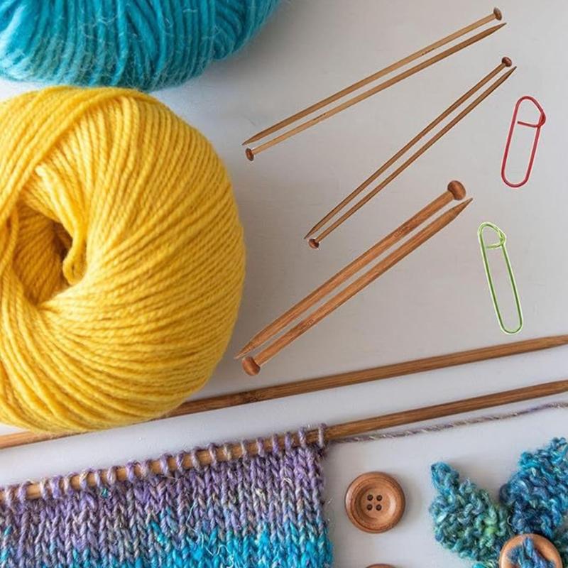 7 Pair Bamboos Knitting Needle Set 4mm To 10mm Smooth Wood Needle for Crochet and Craft Projects