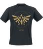 Hyrule Crest T-Shirt Black Men Short Sleeve Round Neck 100% Cotton