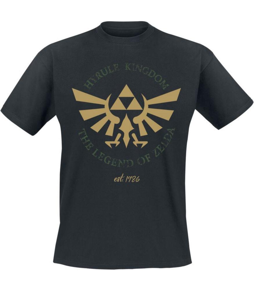 

Hyrule Crest T-Shirt black Men Short Sleeve Round Neck 100% Cotton XL