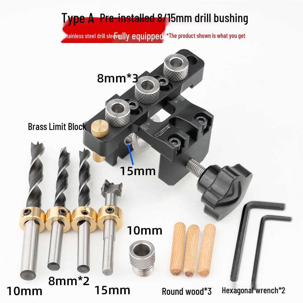 3-in-1 Woodworking Hole Puncher & Connector Tool for Furniture Installation