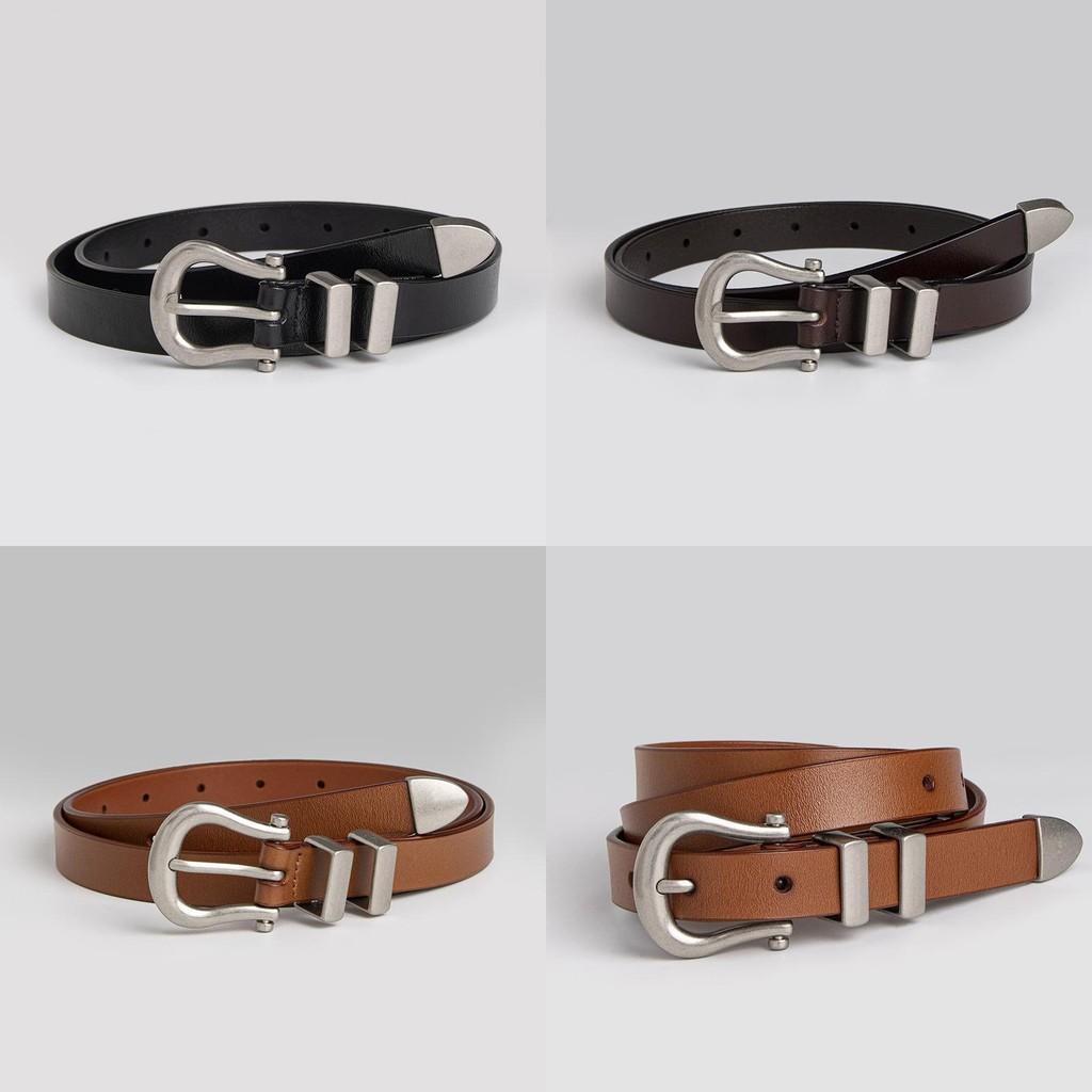 Genuine Leather Business Waist Belt For Women With Round Buckle For Office Attire
