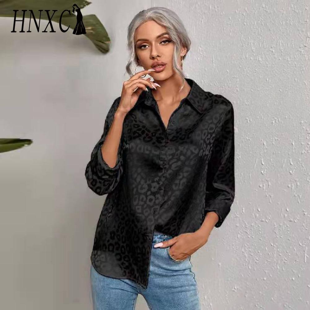 

HNXC Женские модные повседневные блузки и рубашки с длинным рукавом и воротником ПОЛО M