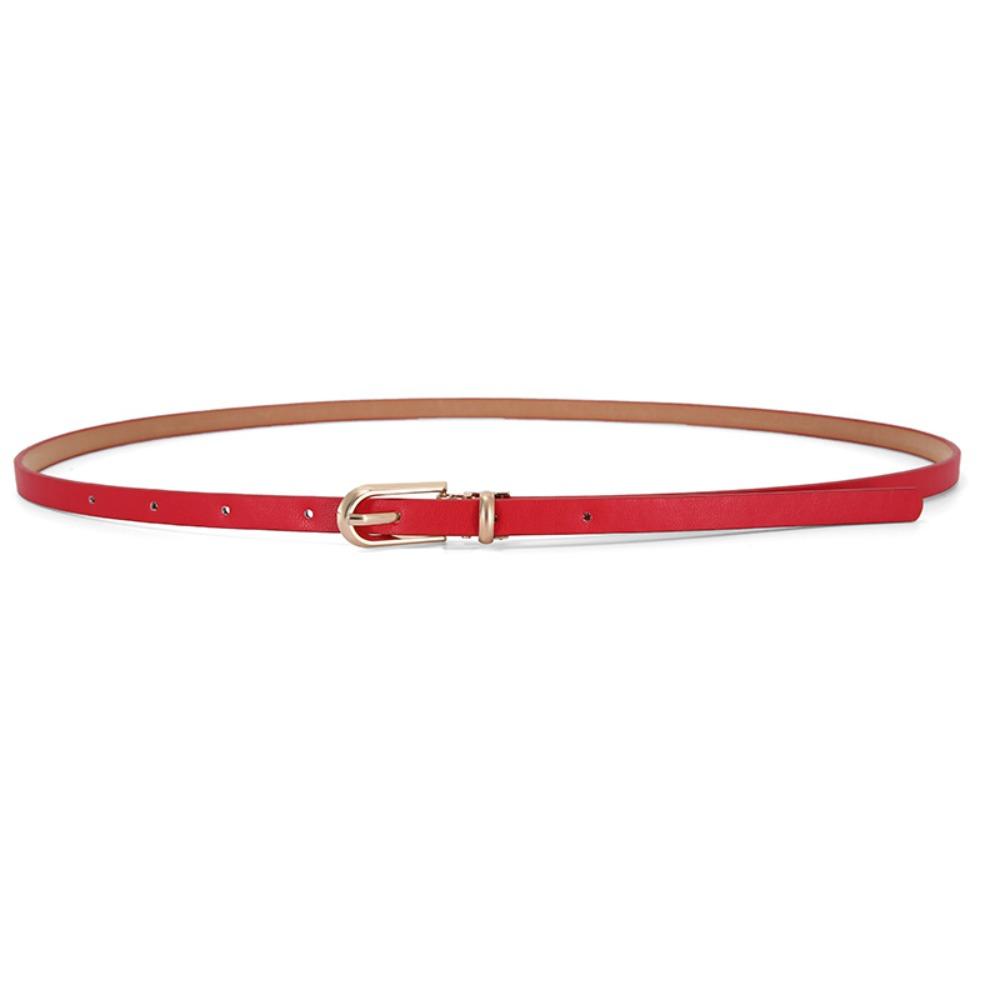 Waist Belt Thin Belt Candy Color Thin Waist Belt Retro PU Leather Waistband  Dress