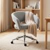 Ergonomic Office Chair Adjustable Height Chenille Office Chair With Curved Backrest Gray